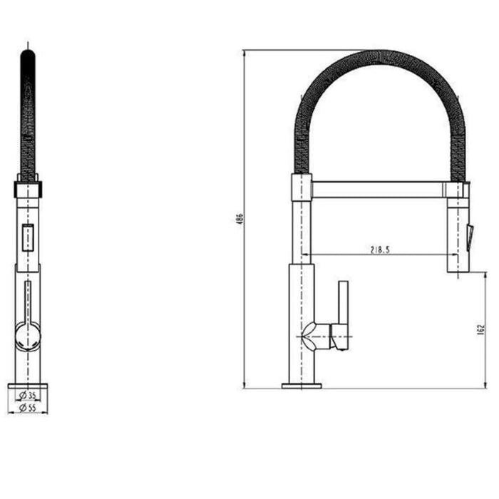 SCHÜTTE Eenknopsmengkraan UNICORN chroomkleurig