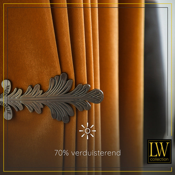 LW Collection Kant en klaar gordijnen oranje 290x270cm