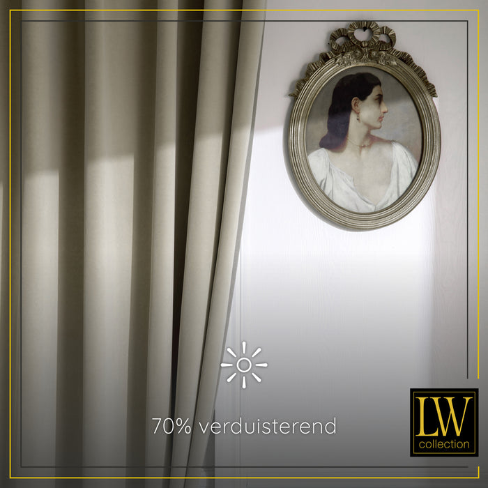 LW Collection Kant en klaar gordijnen taupe 140x270cm