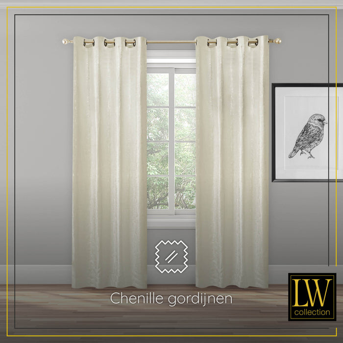 LW Collection Kant en klaar gordijnen wit 140x175cm