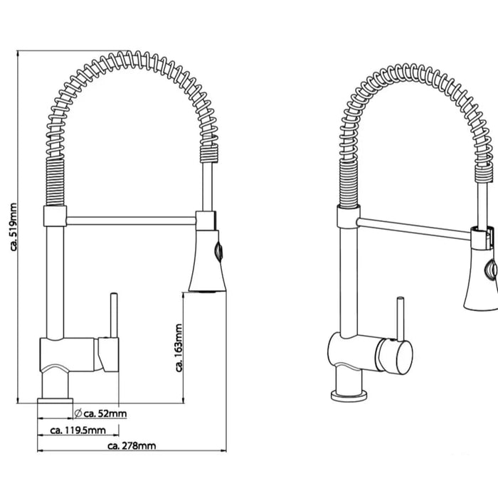 SCHÜTTE Eenknopsmengkraan CORNWALL roestvrij staal