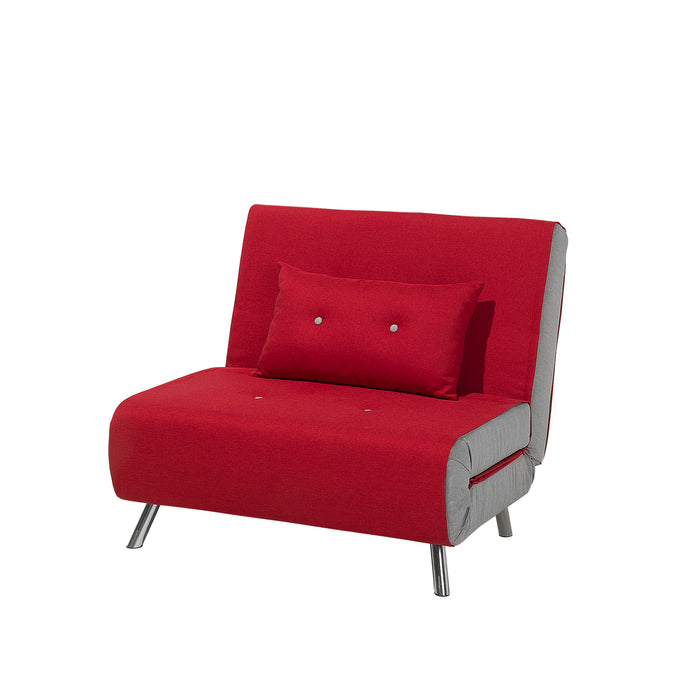 Beliani - FARRIS - Slaapbank 1-zit - Rood - Polyester