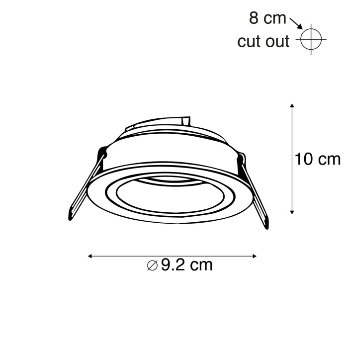 QAZQA Smart inbouwspot wit rond kantelbaar incl. Wifi GU10 - Chuck