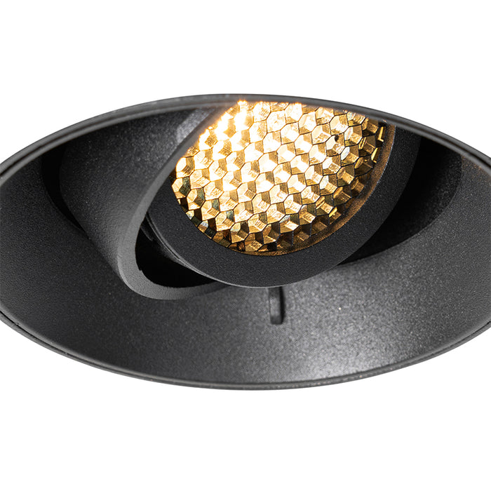 QAZQA Moderne inbouwspot zwart GU10 rond trimless - Oneon Honey