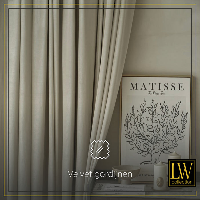 LW Collection Kant en klaar gordijnen taupe 140x270cm