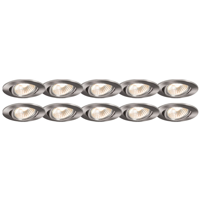 QAZQA Set van 10 inbouwspots kantelbaar aluminium - Cisco