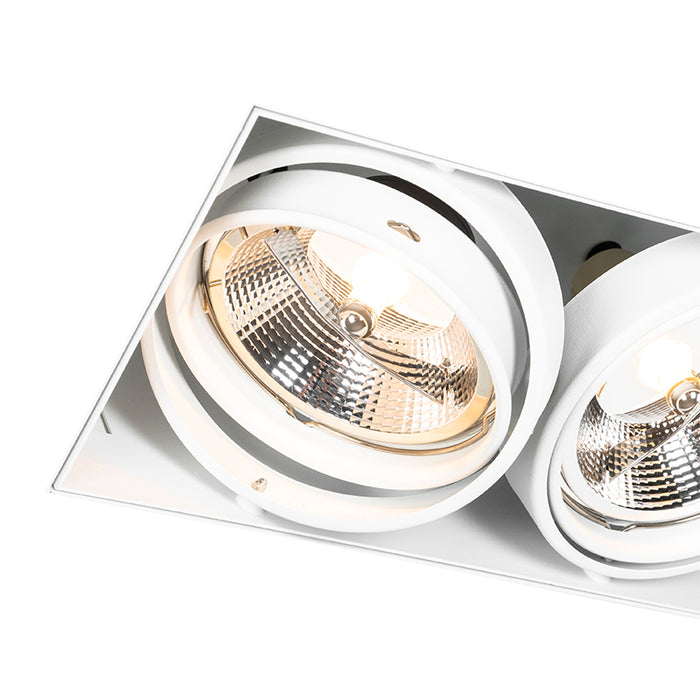 QAZQA Inbouwspot wit GU10 AR111 trimless 2-lichts - Oneon