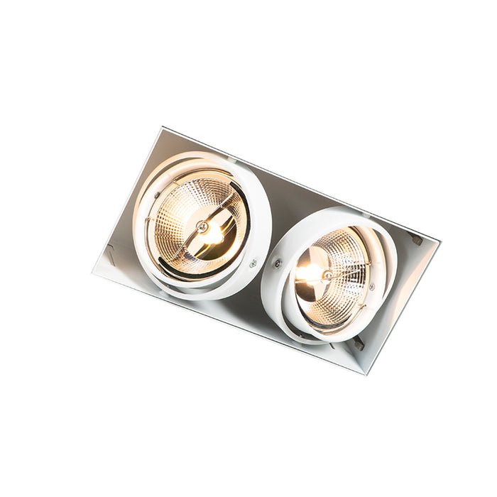 QAZQA Inbouwspot wit GU10 AR111 trimless 2-lichts - Oneon