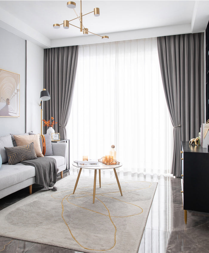 LW Collection Kant en klare gordijnen grijs 140x270cm