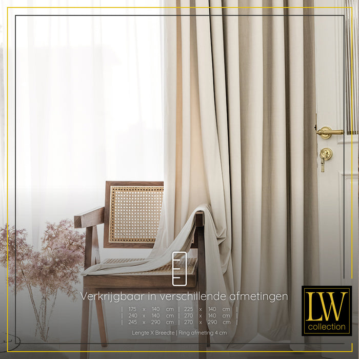 LW Collection Kant en klare gordijnen wit 140x175cm