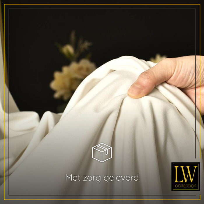 LW Collection Kant en klare gordijnen wit 140x175cm