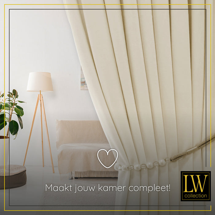 LW Collection Kant en klare gordijnen wit 140x175cm