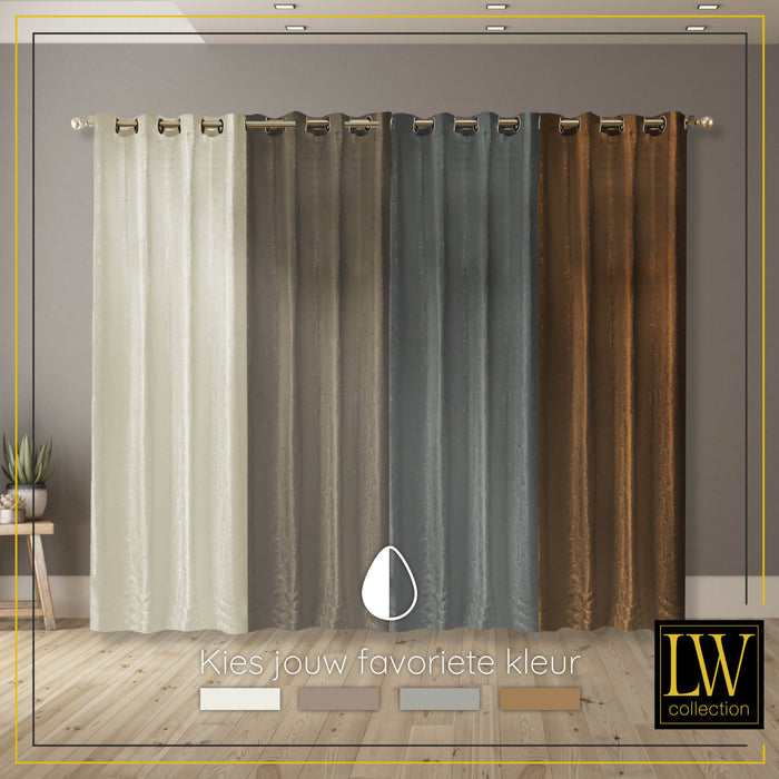 LW Collection Kant en klaar gordijnen grijs 140x270cm
