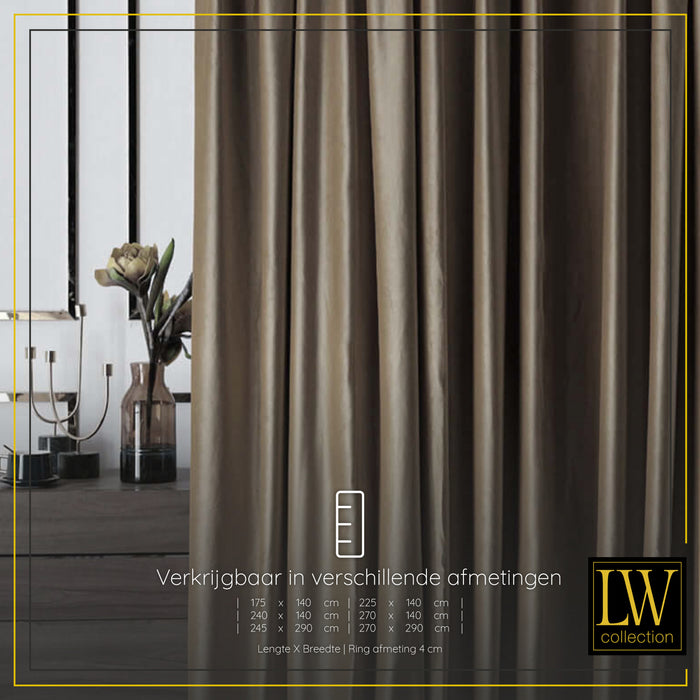 LW Collection Kant en klaar gordijnen bruin 140x240cm