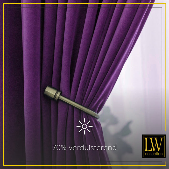 LW Collection Kant en klare gordijnen paars 290x245cm