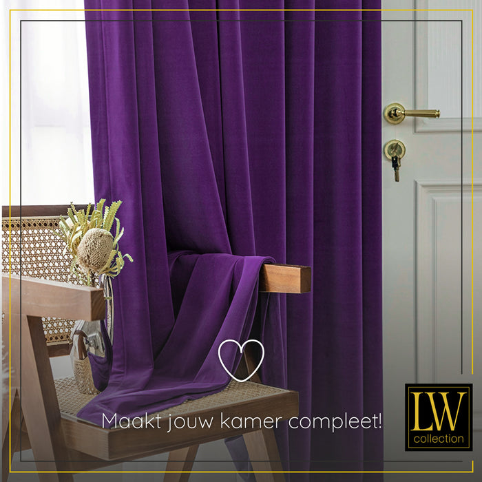 LW Collection Kant en klare gordijnen paars 290x245cm