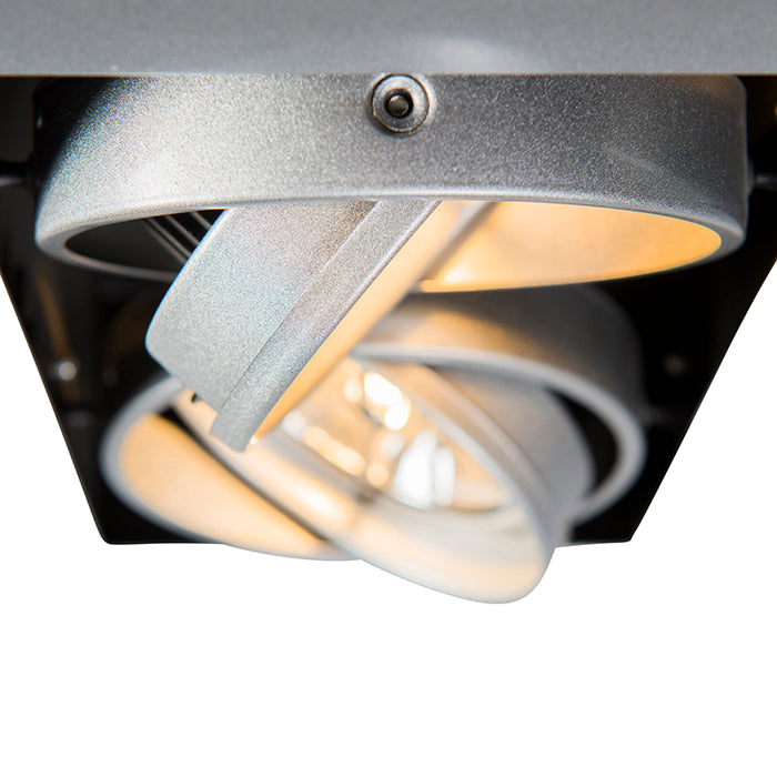 QAZQA Inbouwspot staal AR111 verstelbaar 2-lichts - Oneon