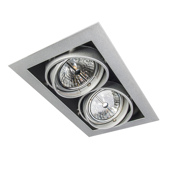 QAZQA Inbouwspot staal AR111 verstelbaar 2-lichts - Oneon