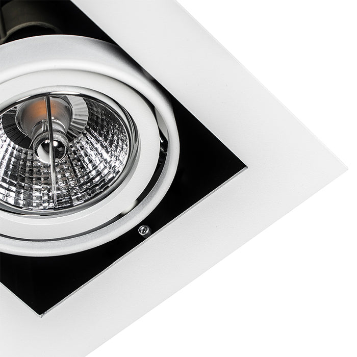 QAZQA Moderne inbouwspot wit 2-lichts verstelbaar - Oneon 70