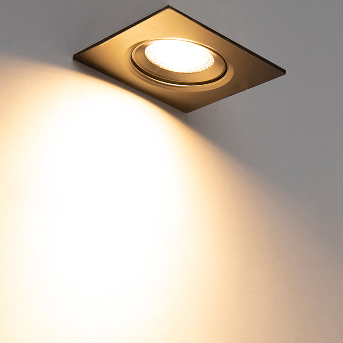 QAZQA Set van 3 inbouwspots zwart incl. LED 3-staps dimbaar - Miu