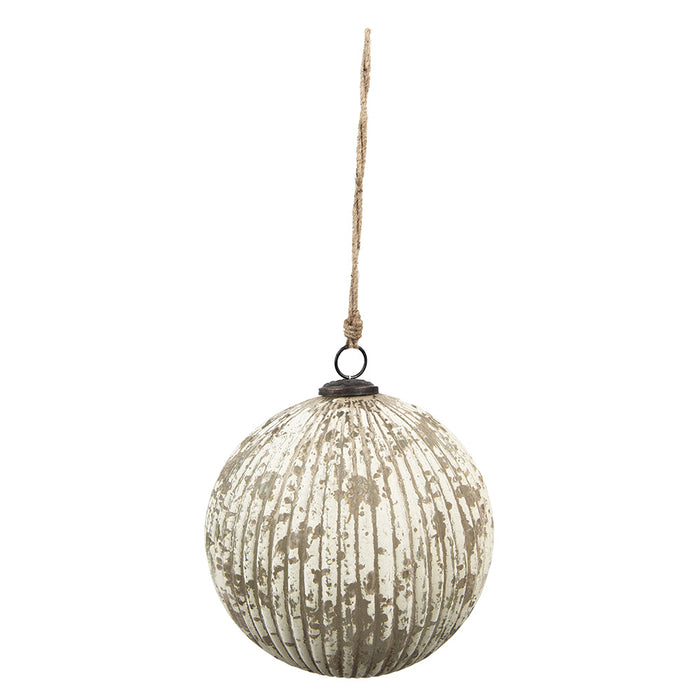 Clayre & Eef Kerstbal Ø 20 cm Beige Glas