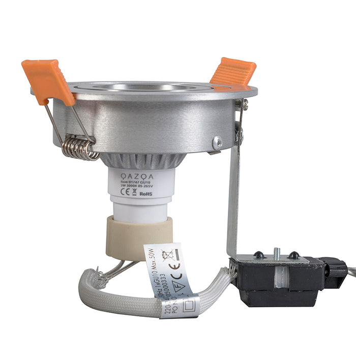 QAZQA Moderne inbouwspot staal draai- en kantelbaar - Rondoo