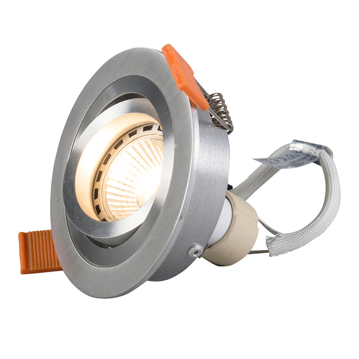 QAZQA Moderne inbouwspot staal draai- en kantelbaar - Rondoo