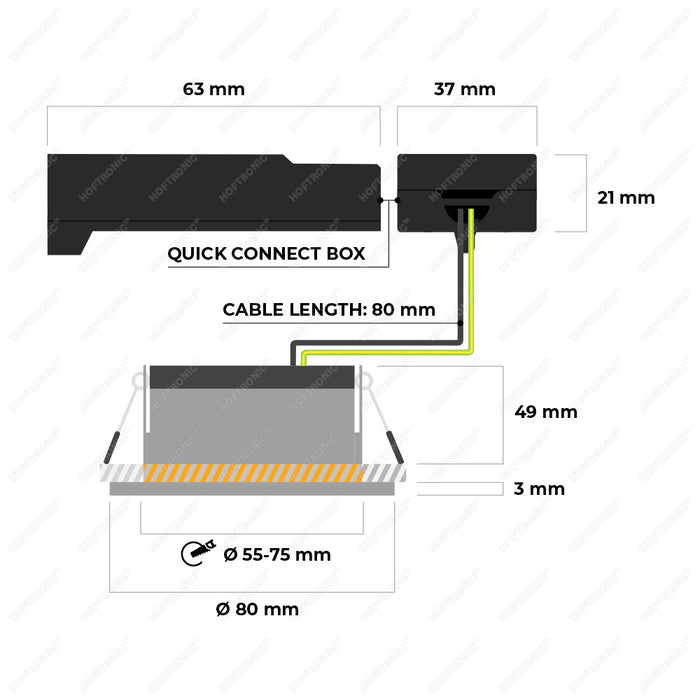 HOFTRONIC Nola - LED Inbouwspots Badkamer IP65 Zwart