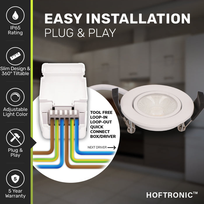 HOFTRONIC Sierra - LED Inbouwspots Badkamer IP65 Wit