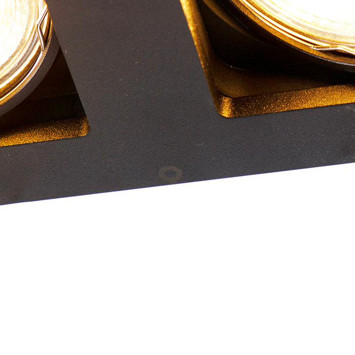 QAZQA Inbouwspot zwart rechthoekig 2-lichts - Qure