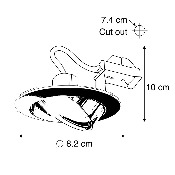 QAZQA Set van 10 ronde inbouwspots chroom kantelbaar - Edu