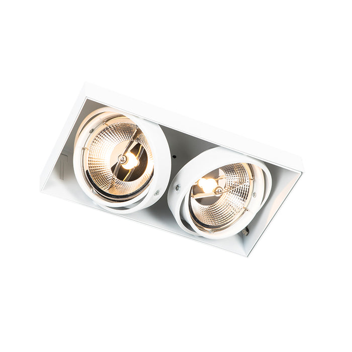 QAZQA Inbouwspot wit GU10 AR111 trimless 2-lichts - Oneon