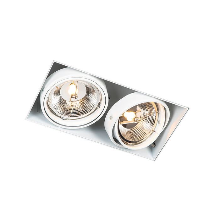 QAZQA Inbouwspot wit GU10 AR111 trimless 2-lichts - Oneon