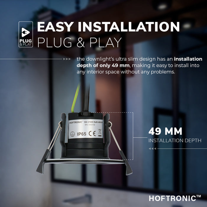 HOFTRONIC 6x Nola - LED Inbouwspots Badkamer IP65 Zwart