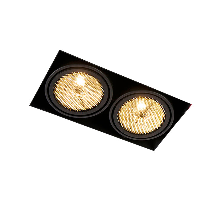 QAZQA Inbouwspot zwart GU10 AR111 Trimless 2-lichts - Oneon Honey