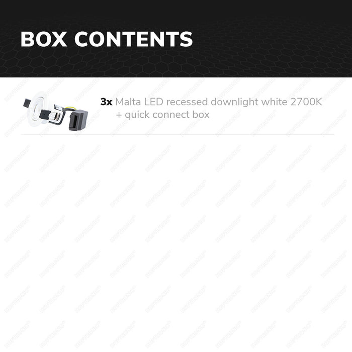 HOFTRONIC 3x Malta - LED Inbouwspots Badkamer IP44 Wit