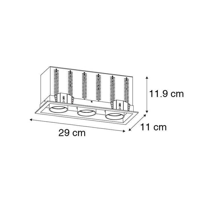 QAZQA Moderne inbouwspot zwart verstelbaar 3-lichts - Roof