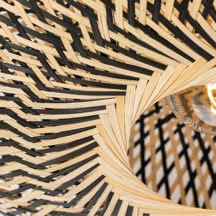 QAZQA Oosterse plafondlamp zwart bamboe 50 cm - Ostrava