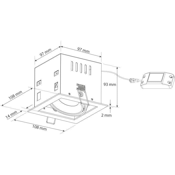 Berla Lighting Inbouwspot Vierkant Mat Zwart 7Watt Led