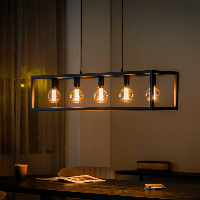 Vurna Jolijn hanglamp zwart staal 5L