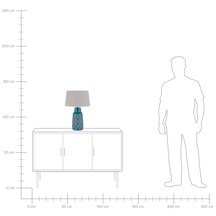 Beliani - THAYA - Tafellamp - Zeeblauw - Keramiek