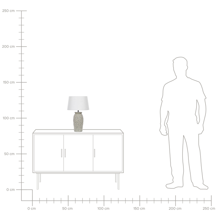 Beliani - KHOPER - Tafellamp - Grijs - Keramiek