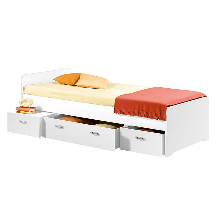 Emob - Bed Barko 90x200 met 3 lades - wit