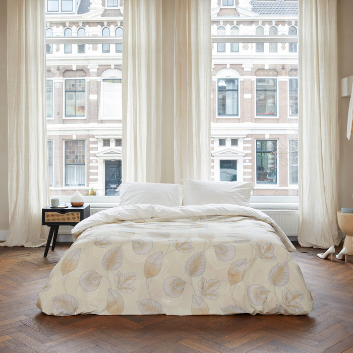 Walra Shaped Leaves Dekbedovertrek 240 x 220/240 cm - Zand