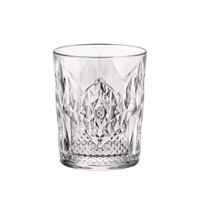 Bormioli Rocco Whiskeyglazen - 6x stuks - glas - 390 ml - gedecoreerd