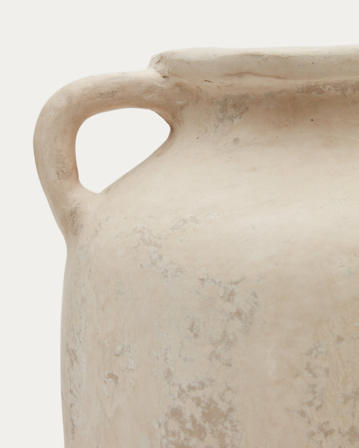 Kave Home - Beige Miley-vaas van papier-maché 50 cm