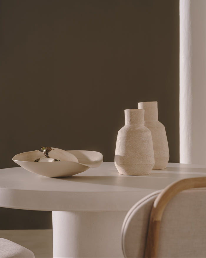 Kave Home - Beige keramische Macaire-tafelschaal Ø 37 x 34 cm