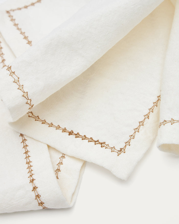 Kave Home - Set van 2 witte katoenen en linnen Malu-servetten met