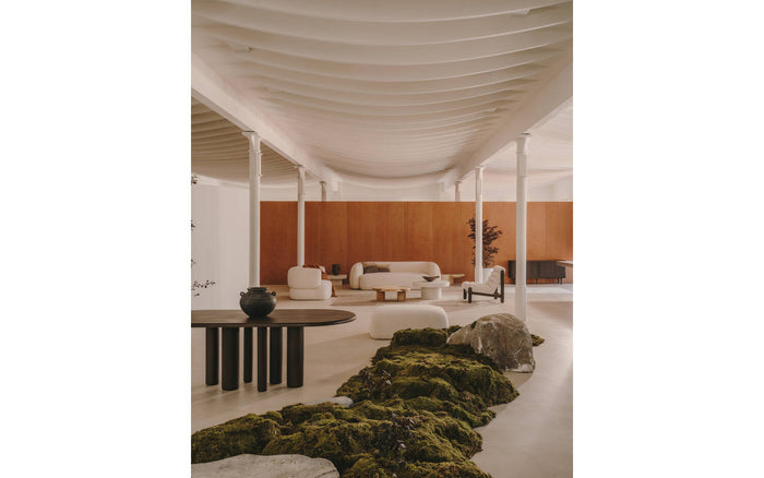 Kave Home - Mosi-salontafel van massief munggurhout, Ø 90 x 60 cm