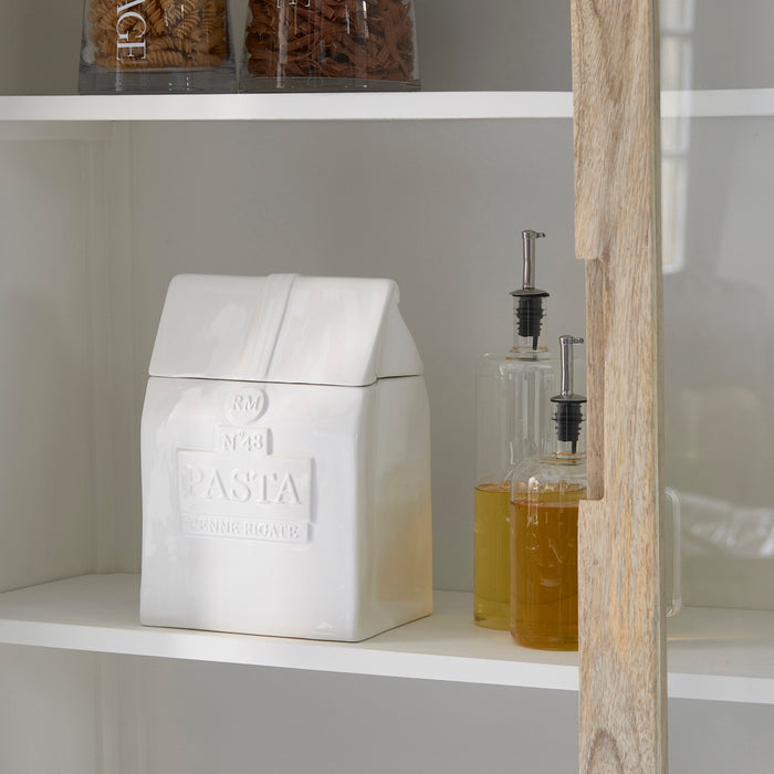 Riviera Maison Voorraadpot met deksel, Vershoudpot Pasta - Pasta - Wit